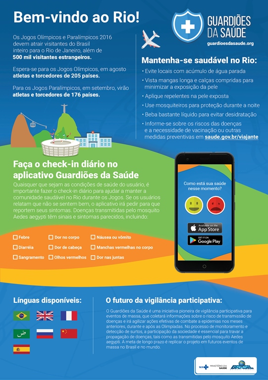 Guardiões da Saúde: aplicativo vai intensificar monitoramento da saúde pública durante os Jogos Olímpicos e Paralímpicos