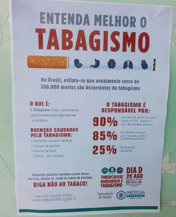 Dia Nacional de Combate ao Fumo: confira algumas da ações realizadas nos municípios