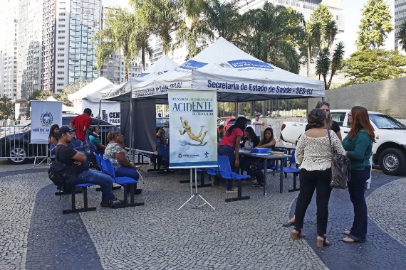 SES realiza ação para prevenção ao acidente de trabalho no Centro